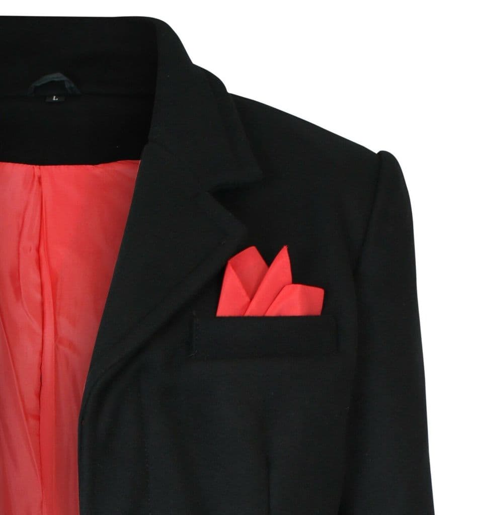 Relco Men`s Overcoat Black With Red Lining